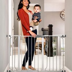 Baby Gate Easy Step 49-Inch Extra Wide, Includes 4-Inch & 12-Inch Extension Kit