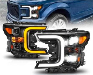 18-20 Ford F150 LED DRL Projector Headlights Luces Focos Micas Faros Faroles Headlamps