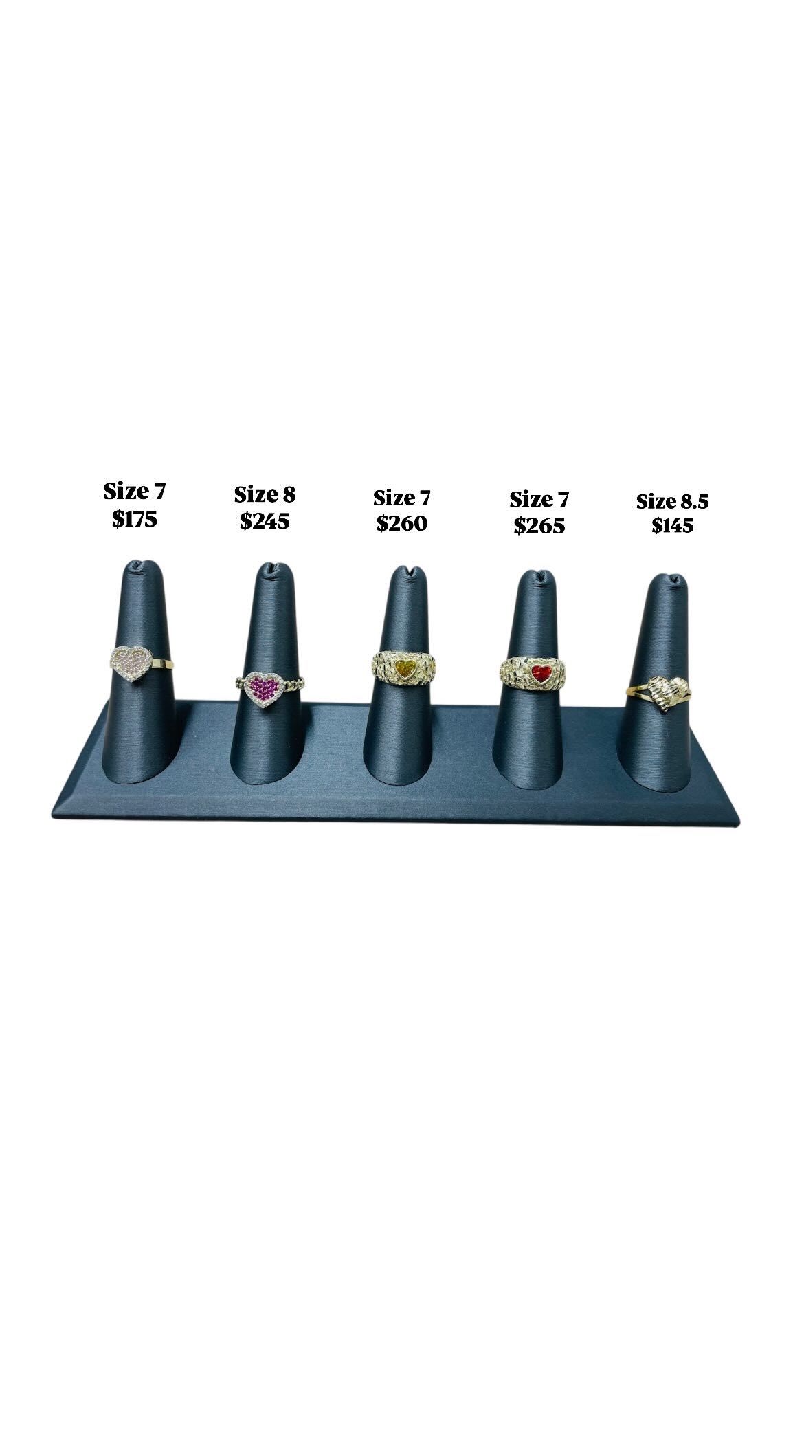 10K Yellow Gold Heart Rings