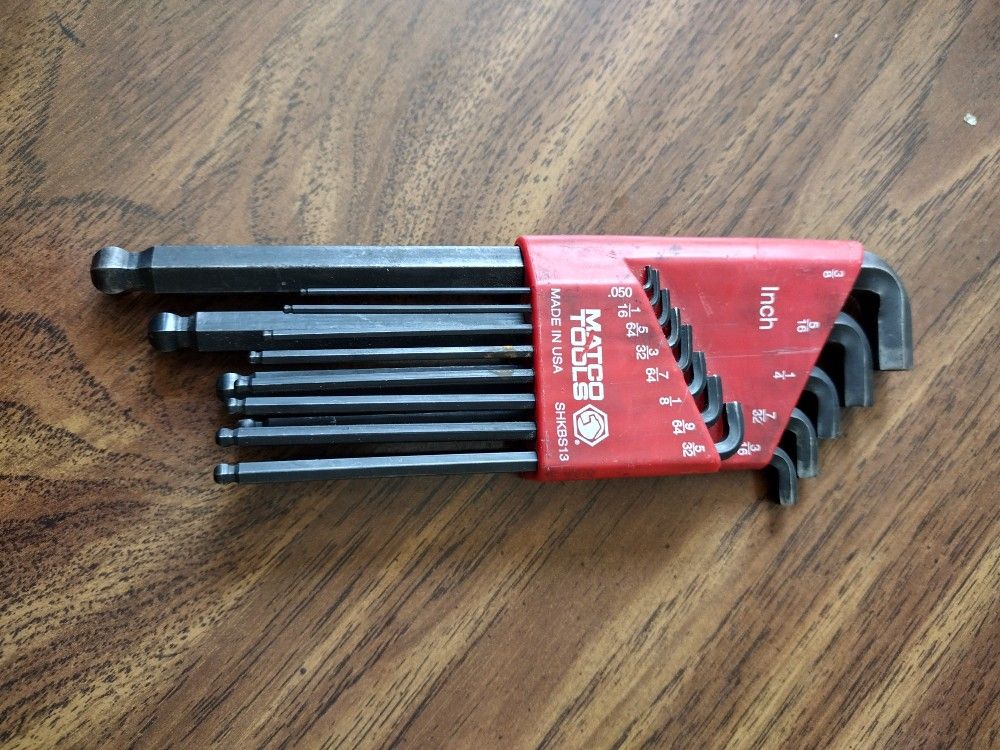 13 PIECE .050-3/8" BALL HEX KEY SET