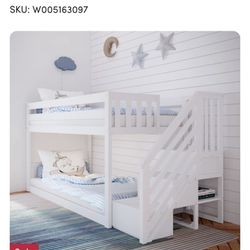 White twin bunk bed