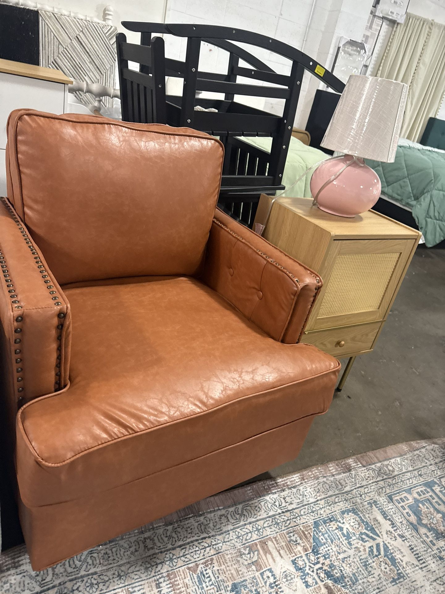 JUSTLET Swivel Accent Chair, Mid Century Modern Swivel Arm Chair