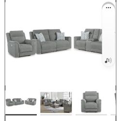 3pc Gray Couch Loveseat Recliner All 3pc Recliners In Them 399 Plus Tax 