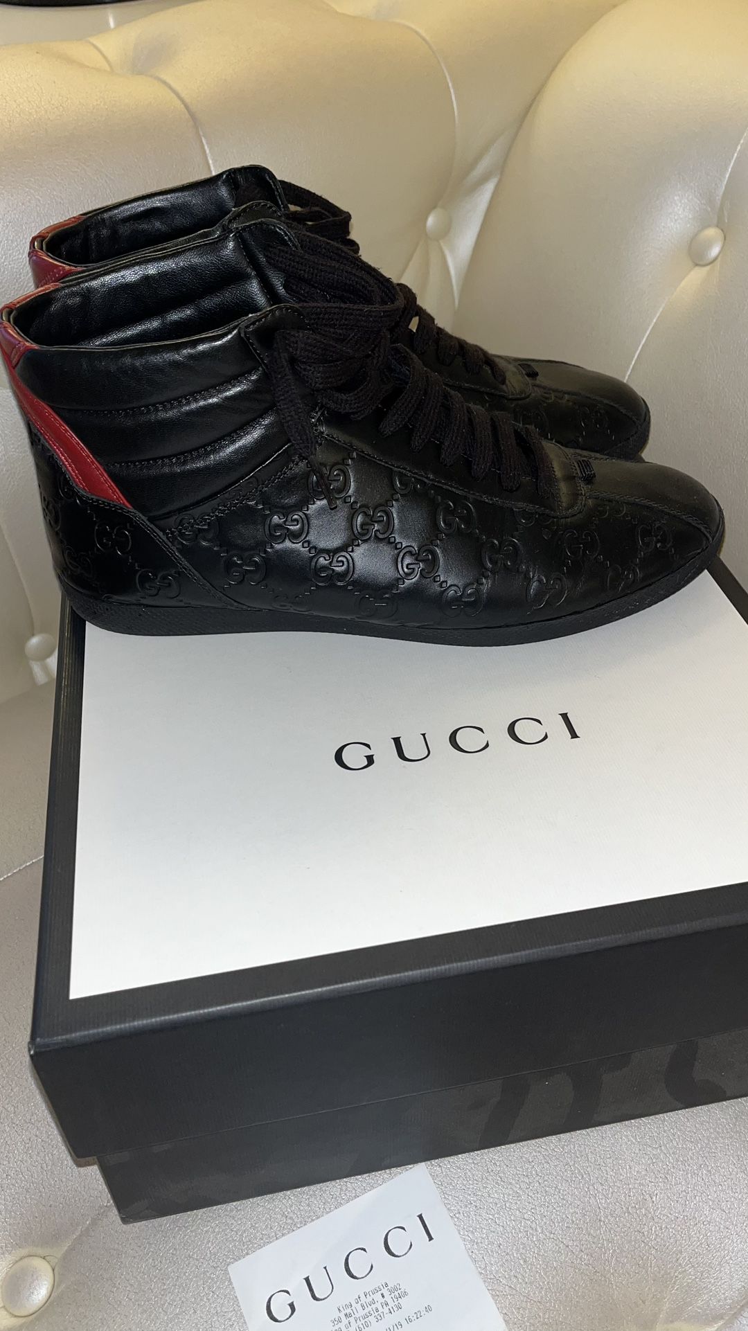 Gucci Leather Signature High Top Sneakers