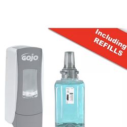 GOJO ADX-12 SOAP DISPENSER & FOAM HAND SOAP Refill Starter Kit White 1250ML