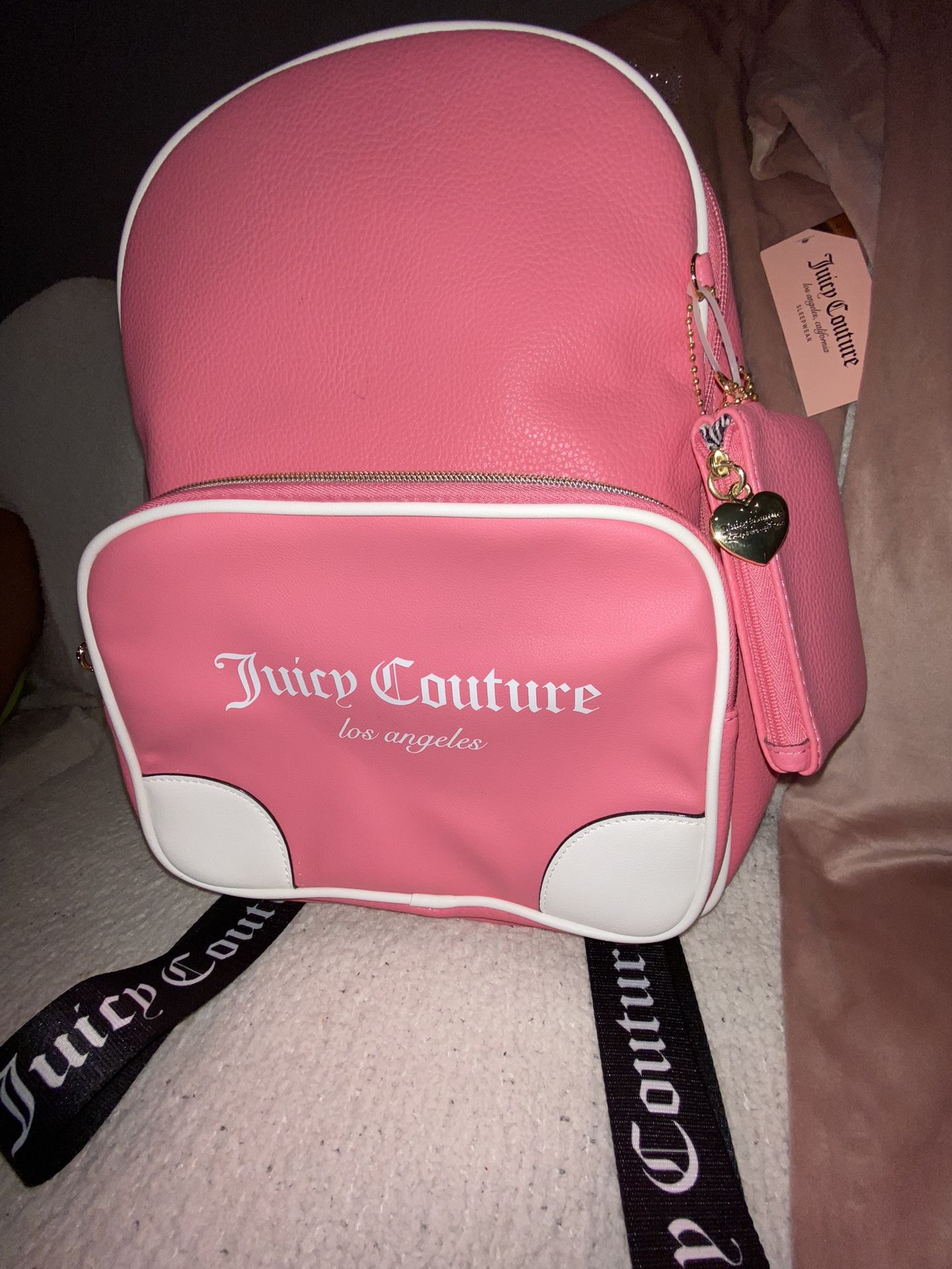 NEW Juicy Couture Faux Leather School Size Backpack