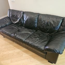 Black Italian Leather Couch