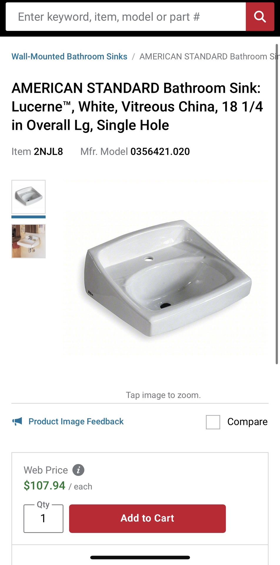 Wall Sink New Restroom