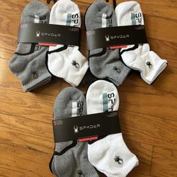NWT Spyder men’s quarter socks 15 pairs