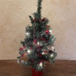 Artificial 2-feet Tabletop CHRISTMAS TREE With Ornaments And Lights