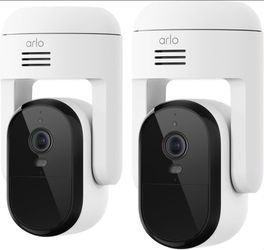 Arlo 2K Pan & Tilt Outdoor Security Camera 2-Pack