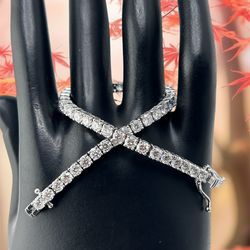 8 ctw round lab grown diamond Tennis bracelet in 14k white gold