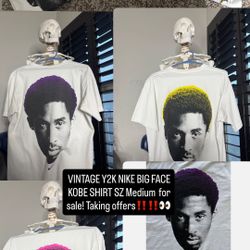 Shirts VINTAGE Y2K NIKE BIG FACE KOBE SHIRT SZ medium WHT