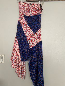 Lulus Floral Patchwork Strapless Midi Dress XS