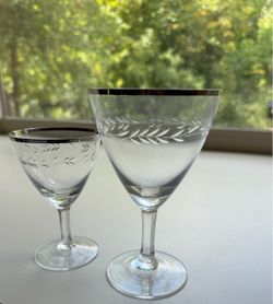Etched Crystal Stemware Glasses 12x10 pcs