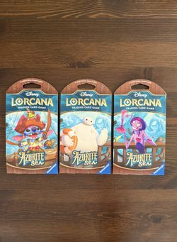 Disney Lorcana Azurite Sea Sleeved Booster Pack Art Bundle [Set of 3] 