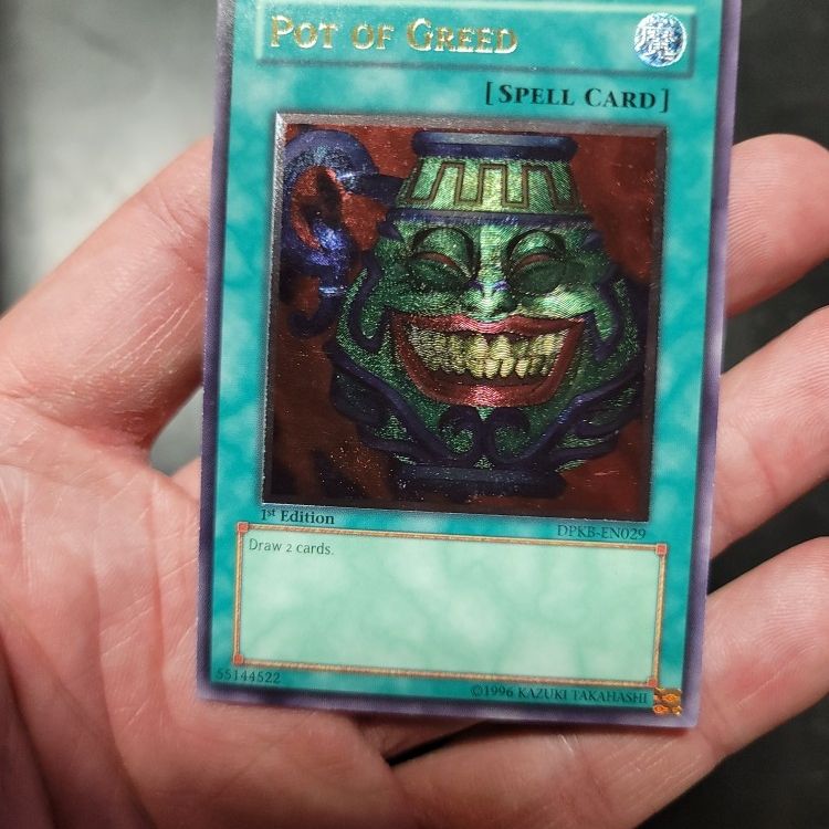 Pot of Greed Ultimate Rare Yugioh Card 1st Edition DPKB-EN029 Konami TCG LP for Sale in Dallas, TX - OfferUp Pot of Greed Ultimate Rare Yugioh Card 1st Edition DPKB-EN029 Konami TCG LP for Sale in Dallas, TX - OfferUp