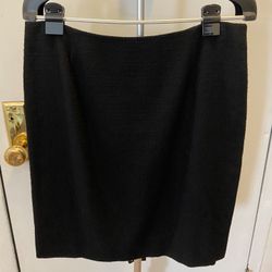 Valentino Black Wool Pencil Skirt