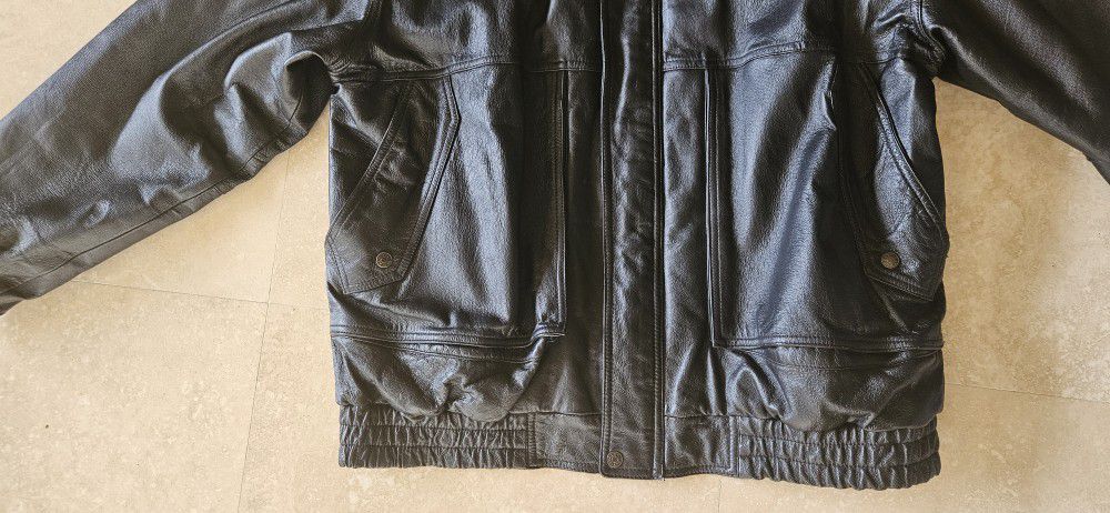 XL Mens Black Italian leather jacket
