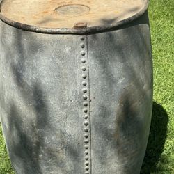 Antique.  Metal Oil Barrel.   