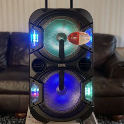 QFX Dual  (2x10” ) Bluetooth rechargeable Party Speaker With Microphone And LED Lights 🔊🎤🎶 