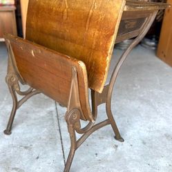 Circa 1920's School House Wood and Cast Iron Student Desk