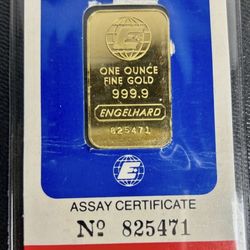 1oz Gold Bar Engelhard
