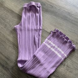 Girls Purple Flare Leggings 