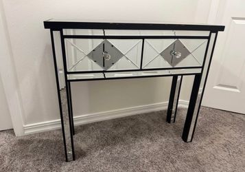 Mirrored Console Table / Entryway Table with 2 Drawers – Glam Style