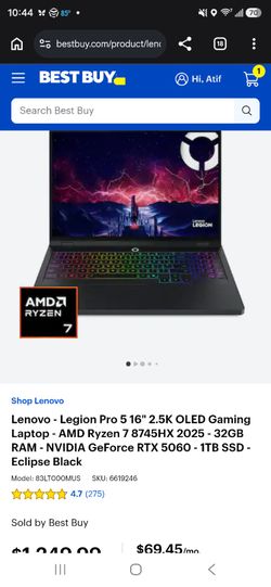 Lenovo Legion pro 5  open box from best buy