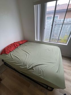 Full-size Mattress, Mattress Pad and Frame
