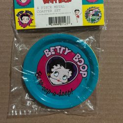 Vintage Betty Boop Metal Coaster Set 