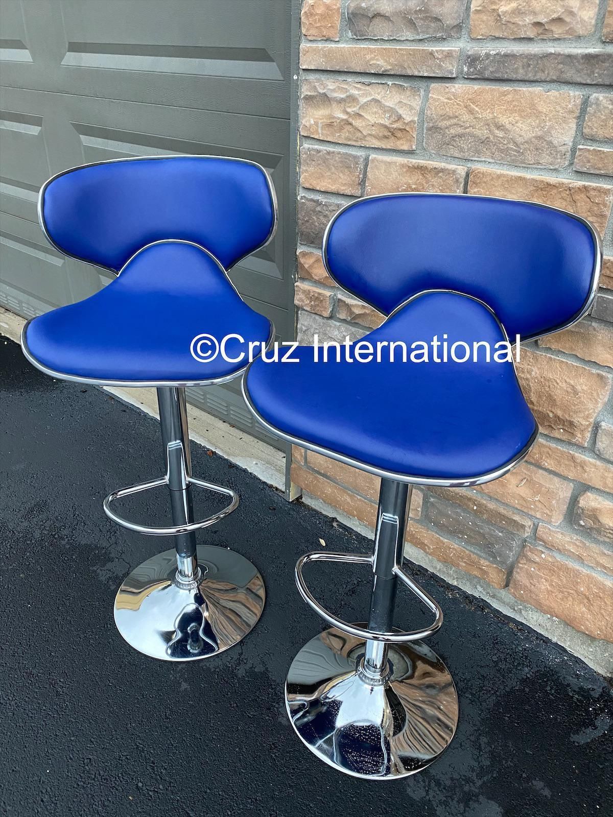 New 2 Blue Bar Stools