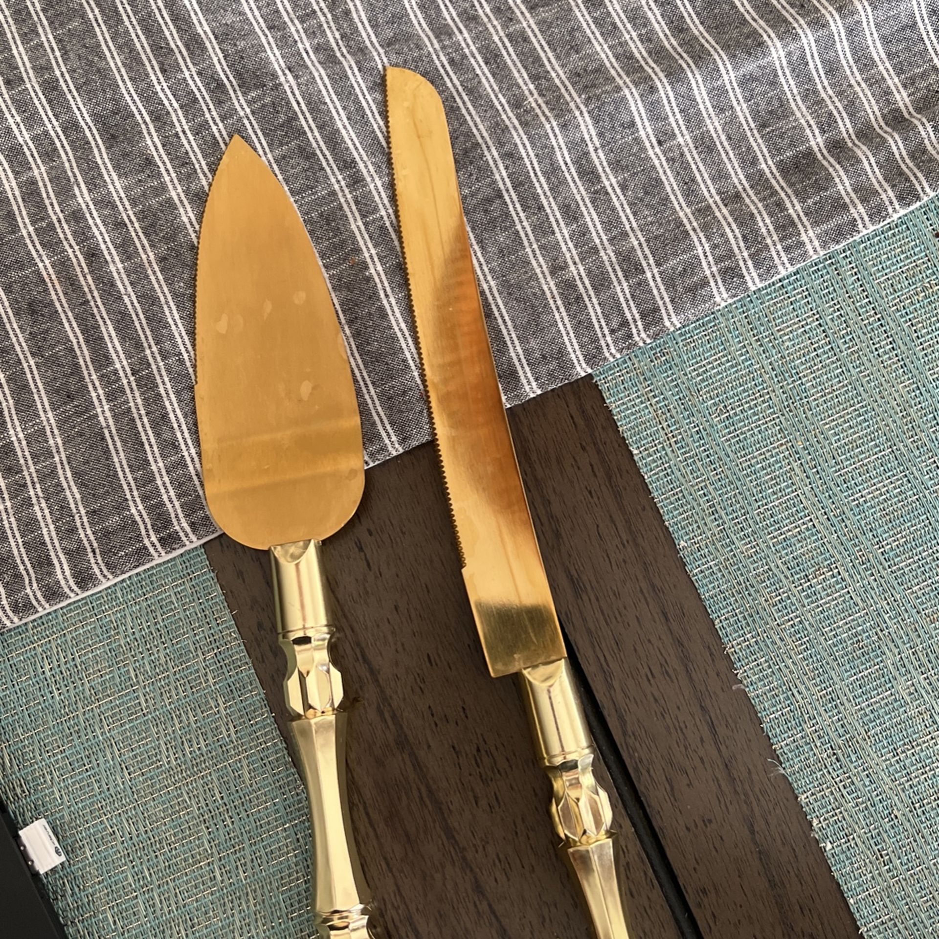 Gold Cake Knife Serving Set