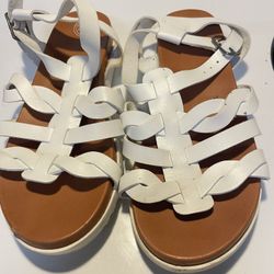 Girls White Sandals, Size 3