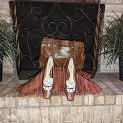 J. Renee Ostrich Skin Purse And Pumps