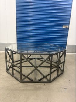 Large Glass top octagon coffee table
