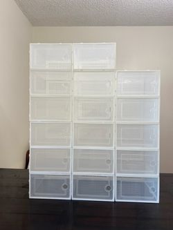 DEAL😍👟 Stackable Shoe Boxes , Shoe Organizers Storage Containers