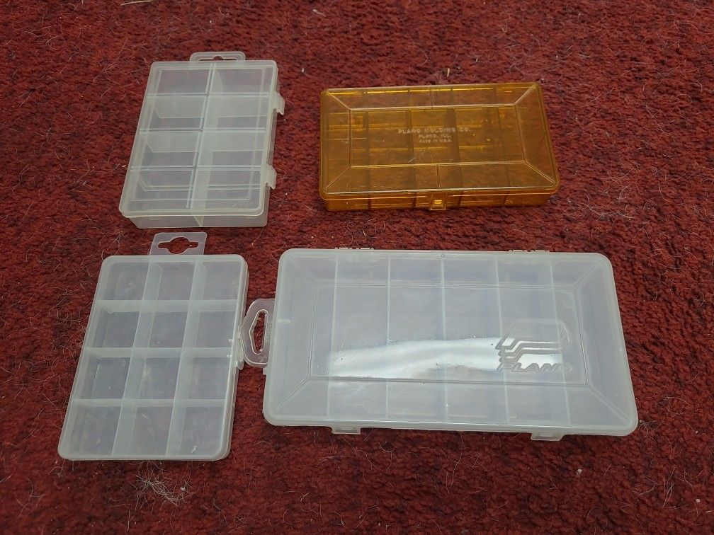 4 Piece Small Plastic Organizer Box Lot