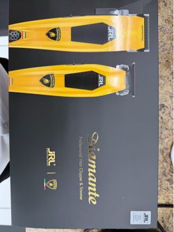 JRL Diamante Cordless Haircutting Kit Yellow w/ Guards #0.5-4