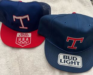 2  TEXAS RANGERS VINTAGE PROMOTIONAL BUDWEISER HATS NEW