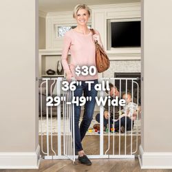36” Tall By 29”-49” Wide Baby Gate Dog Gate Safety Gate Brand New Open Box 