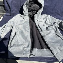 Reebok Jacket Grey Hooded Full Zip Size XL