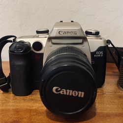 Vintage Canon EOS Elan II 35mm SLR Film Camera w/ Canon EF 28-80mm f/3.5-5.6 Lens and Strap
