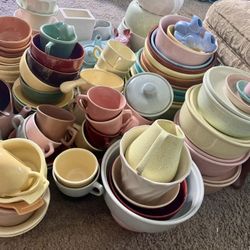 Lot 100+ BAUER CUPS SAUCER BOWL POT ‼️ VINTAGE - Made IN USA ‼️ MOVING SALE Tons Of VIntage JAPAN - ENGLAND - USA Items 