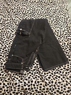 SONG 5/27, WOMAN BLACK CARGO WOMAN JEANS