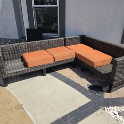 Large L-shaped Outdoor Patio Sofas One Sofas 71 In The Other Is 75 And The Other Dimensions Are 24 High By 24 Deep The Fiberglasses In Like New Condit