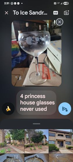 4 vintage crystal glasses princess house