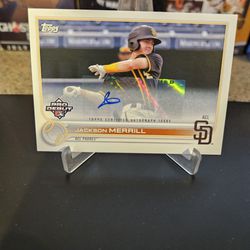 2022 Topps Pro Debut Jackson Merrill Prospect Autograph RC #PD-103 Padres Card