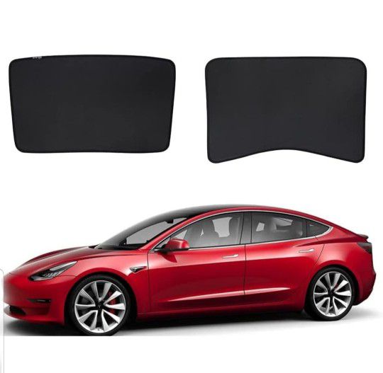 Tesla Model 3, 2 pack sunshade for ceiling & rear roof